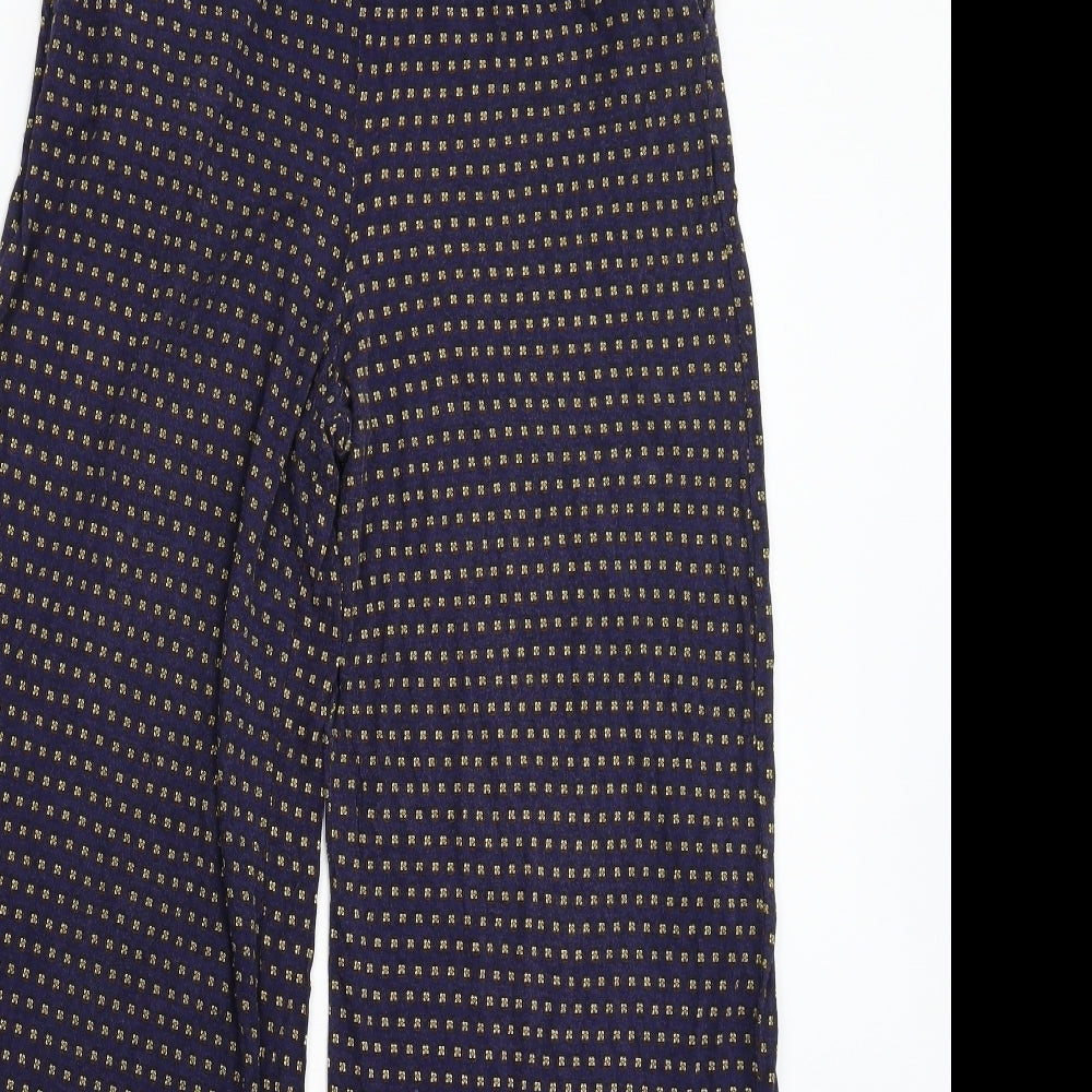 H&M Womens Blue Floral  Trousers  Size S L27 in