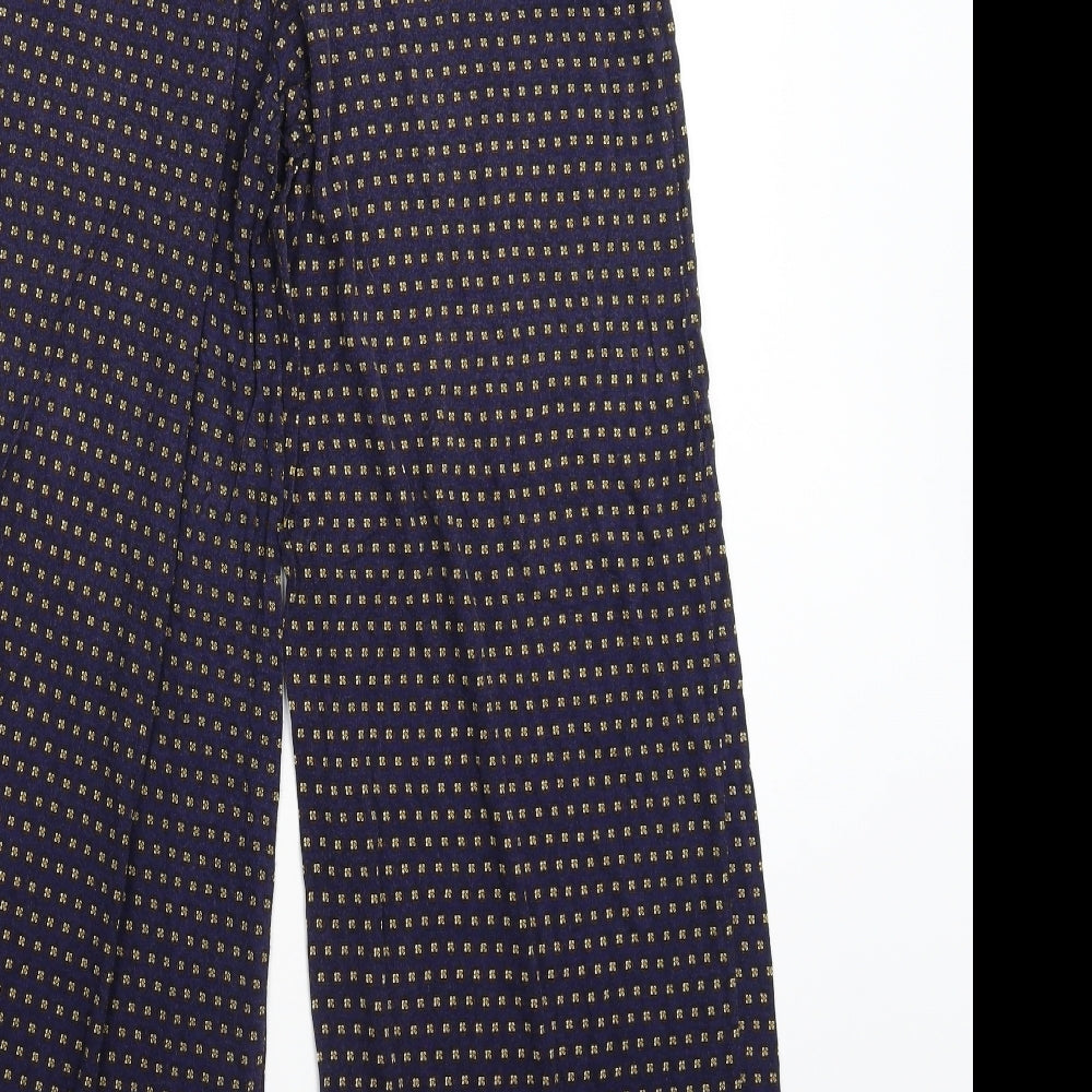 H&M Womens Blue Floral  Trousers  Size S L27 in