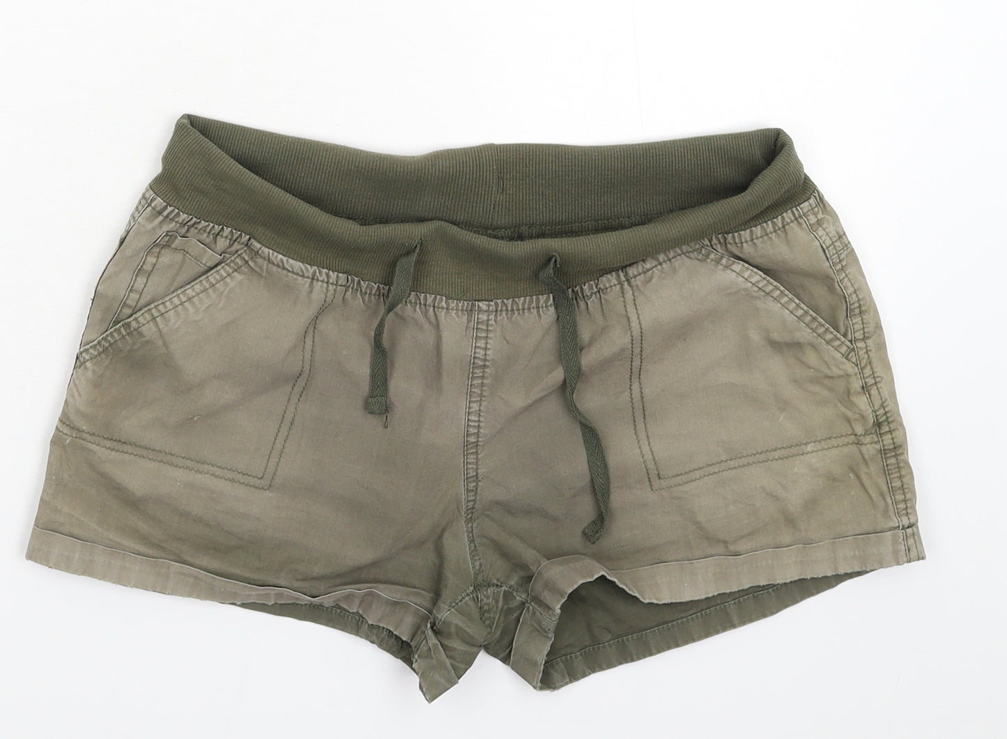Denim & Co. Womens Green   Hot Pants Shorts Size 10