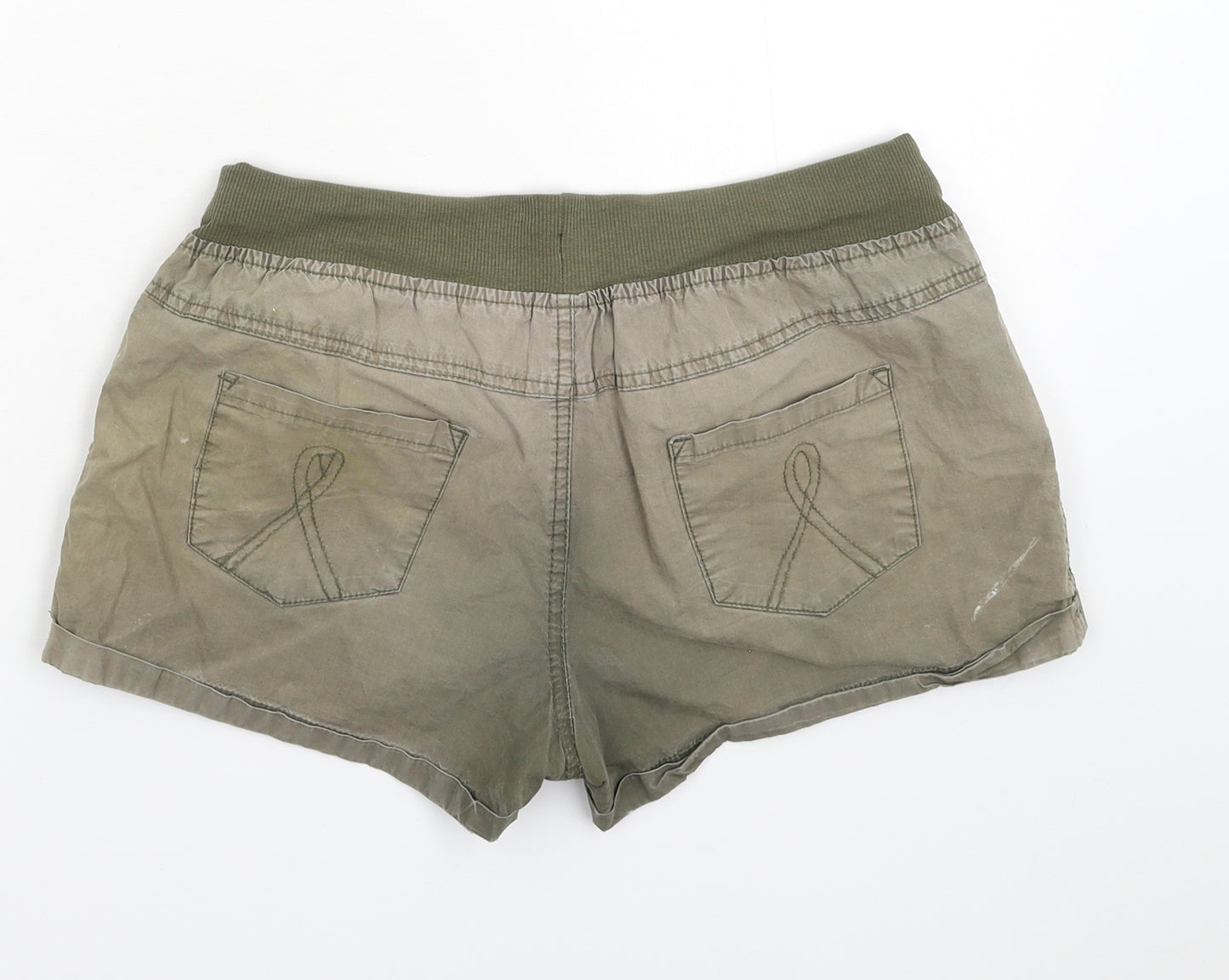 Denim & Co. Womens Green   Hot Pants Shorts Size 10