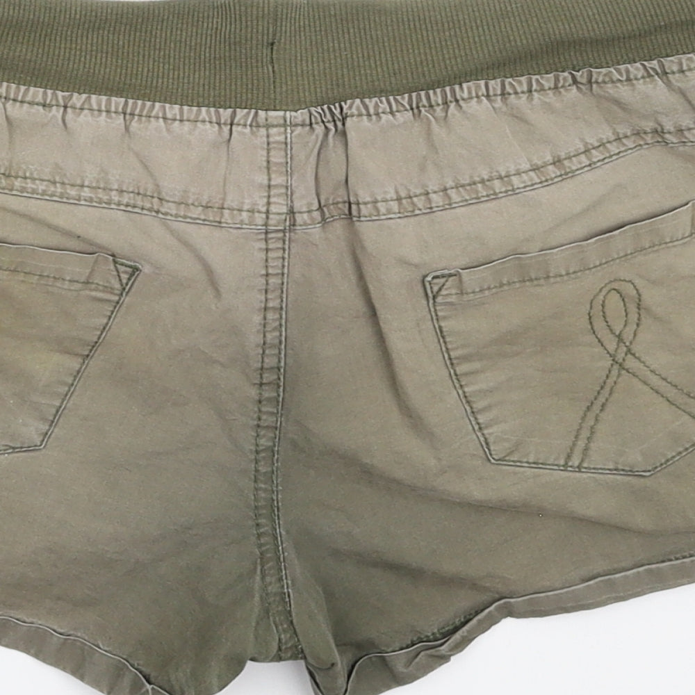 Denim & Co. Womens Green   Hot Pants Shorts Size 10