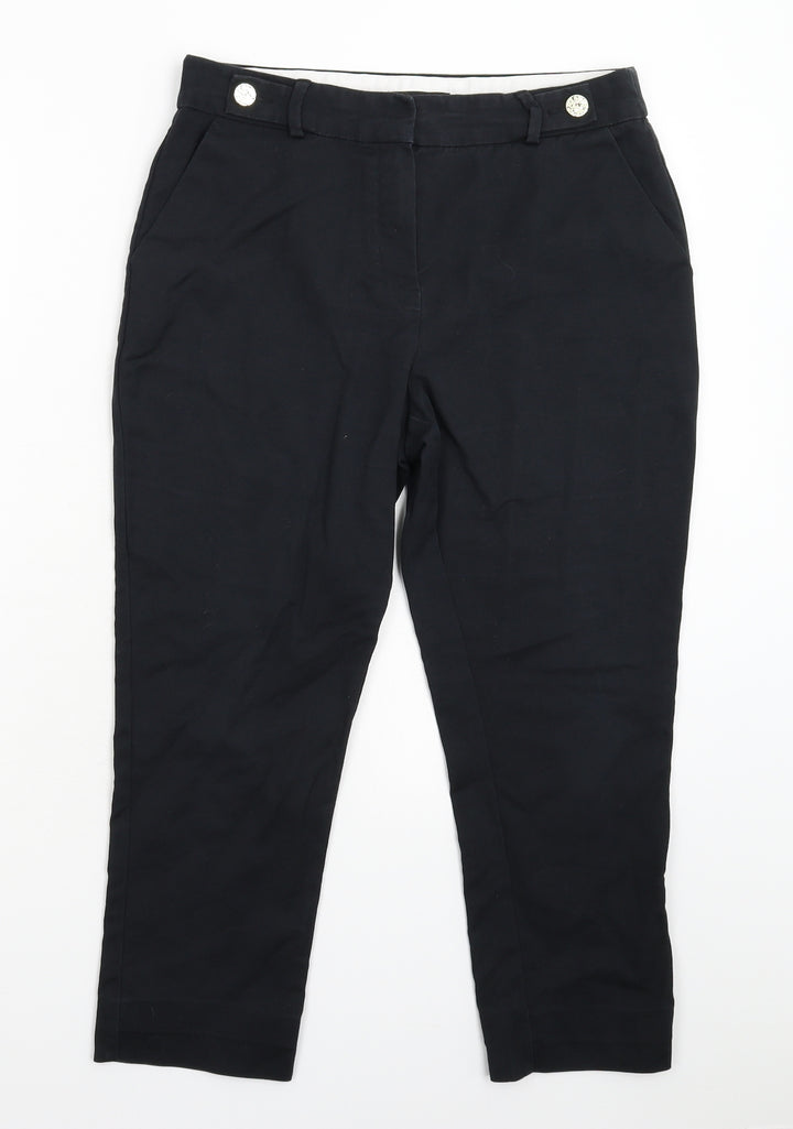 F&F Womens Black Cropped Trousers Size 12 L22 in