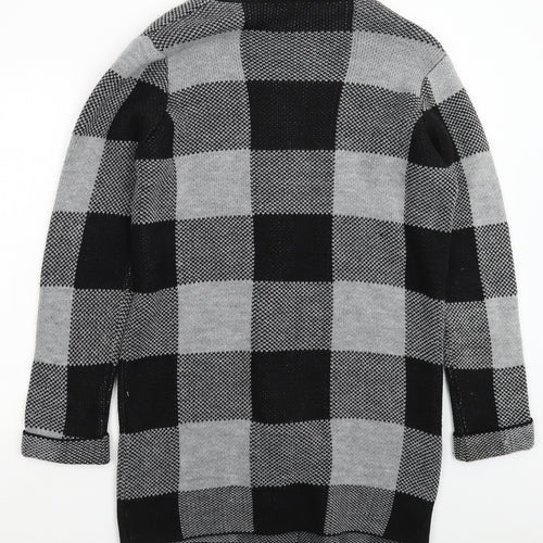 Select Womens Grey Check Knit Cardigan Jumper Size 16