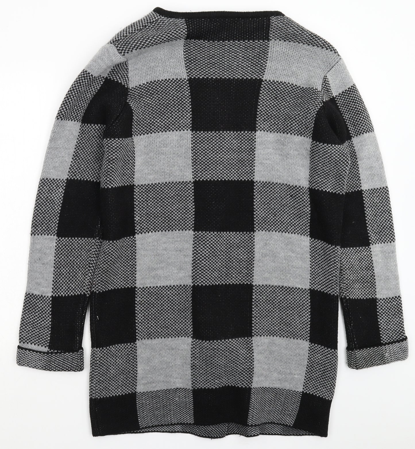 Select Womens Grey Check Knit Cardigan Jumper Size 16