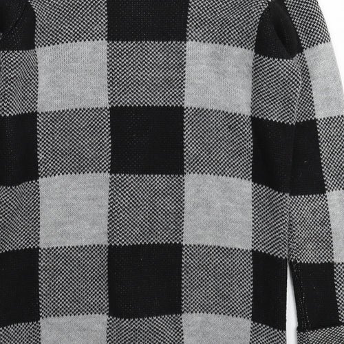 Select Womens Grey Check Knit Cardigan Jumper Size 16
