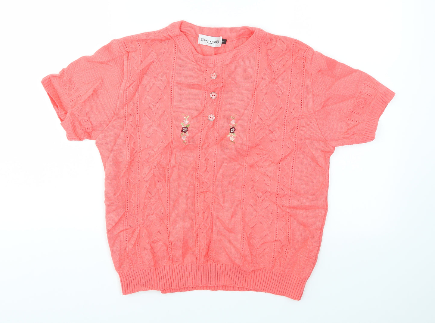 Merry gold Womens Pink   Basic T-Shirt Size S
