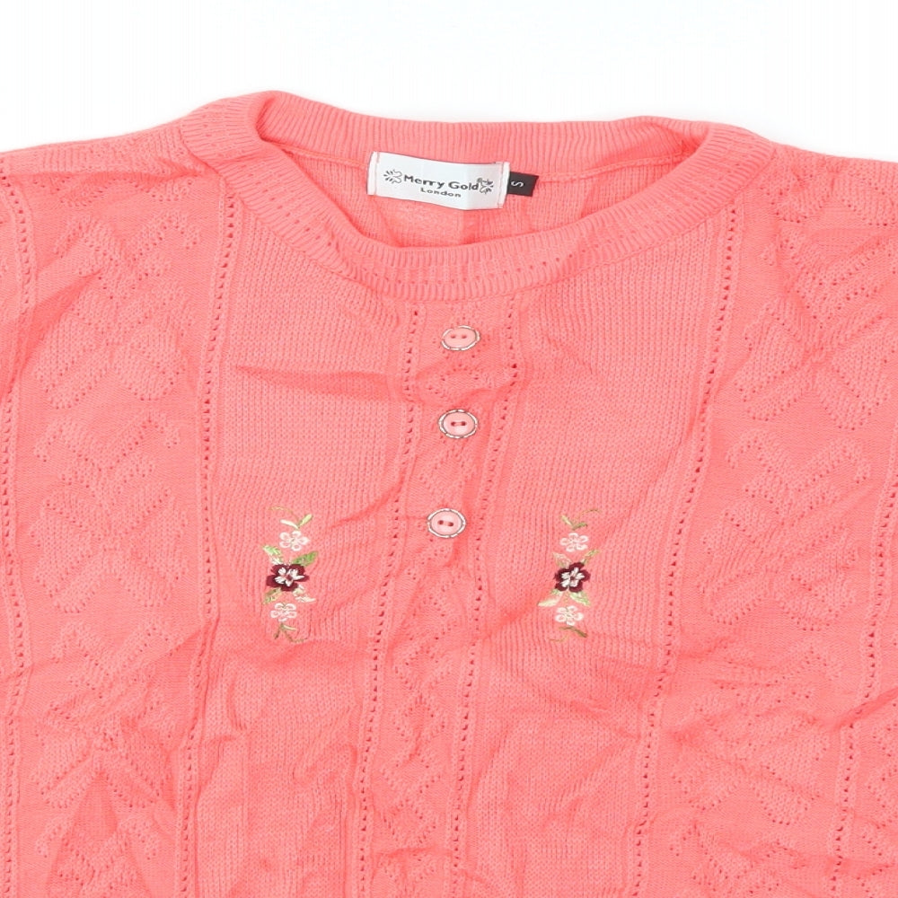 Merry gold Womens Pink   Basic T-Shirt Size S