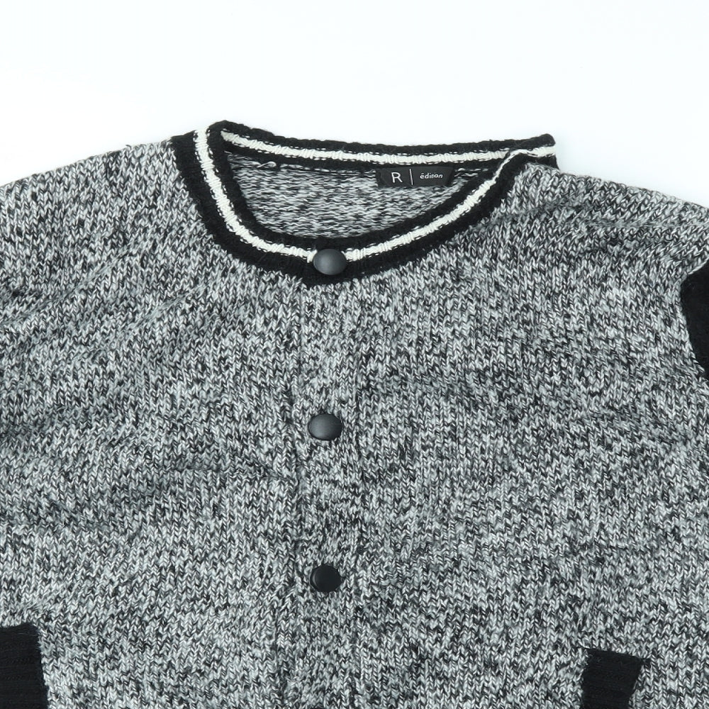 R EDITION  Mens Grey   Cardigan Jumper Size XL