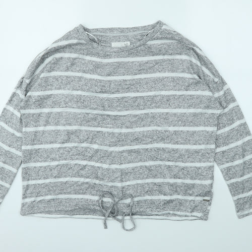 TU Womens Grey Striped  Pullover Jumper Size 12