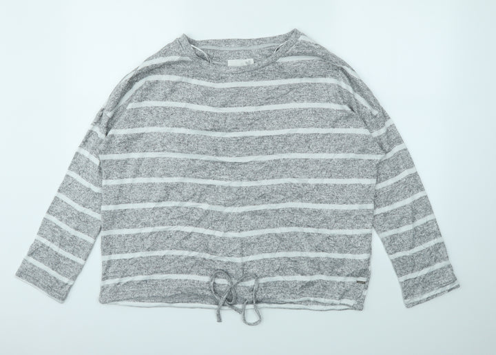 TU Womens Grey Striped Pullover Jumper Size 12