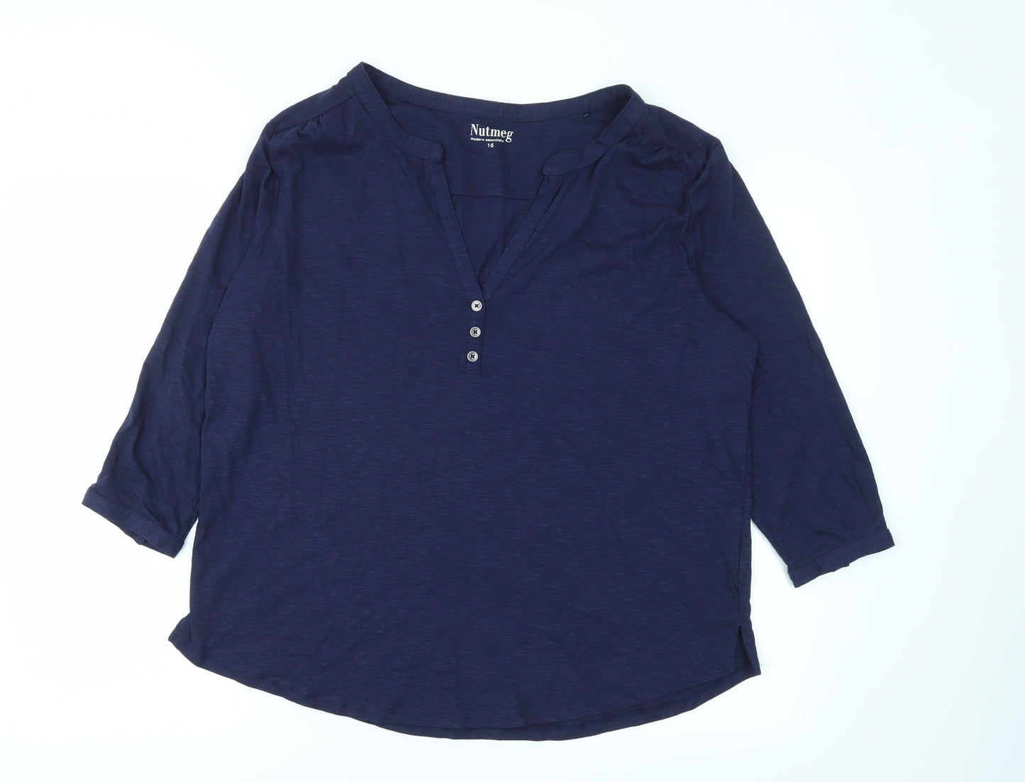 Nutmeg Womens Blue   Basic T-Shirt Size 16