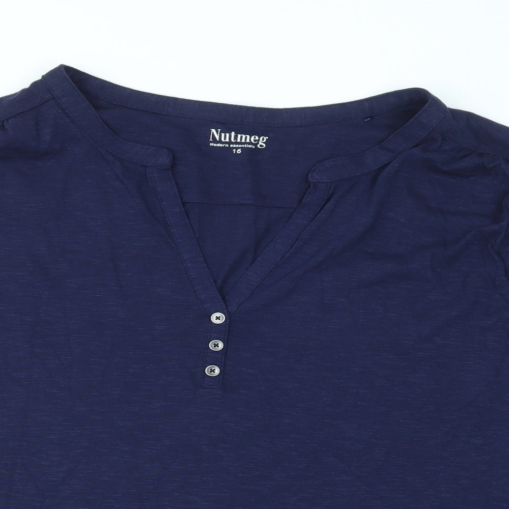 Nutmeg Womens Blue   Basic T-Shirt Size 16