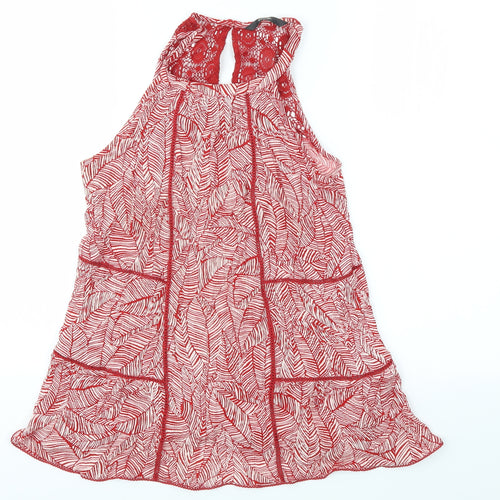 George Womens Red Floral  Basic T-Shirt Size 8