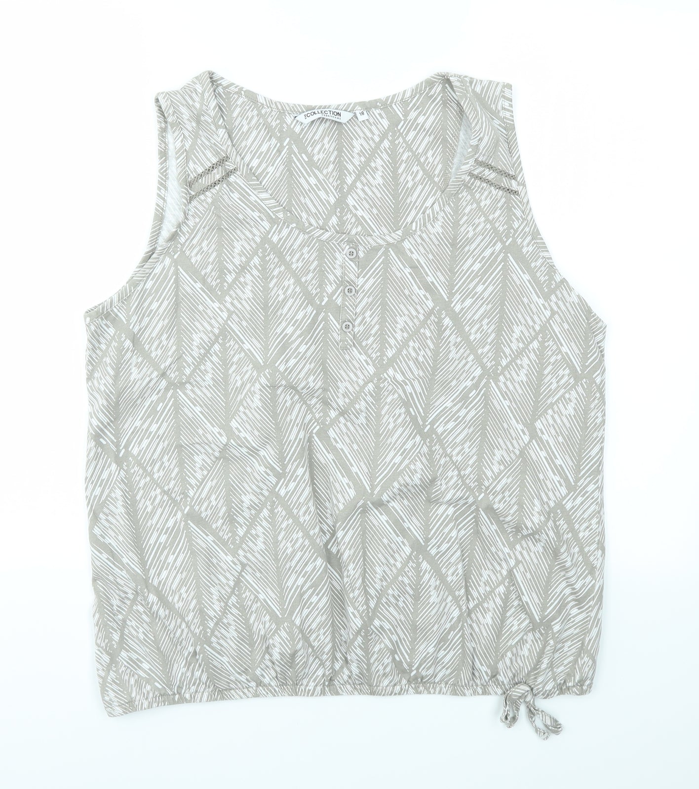 Debenhams Womens Grey Floral  Basic T-Shirt Size 18