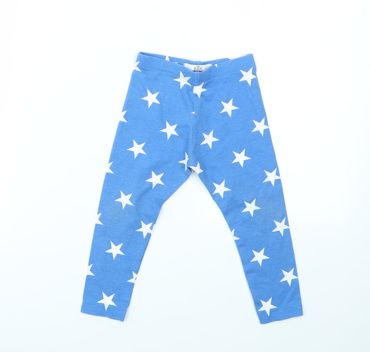 M&S Boys Blue Argyle/Diamond  Capri Leggings Size 18-24 Months