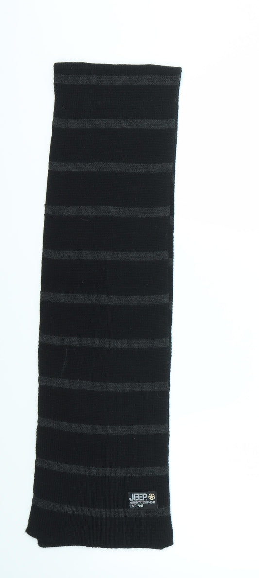 Jeep Mens Black Striped  Scarf  One Size