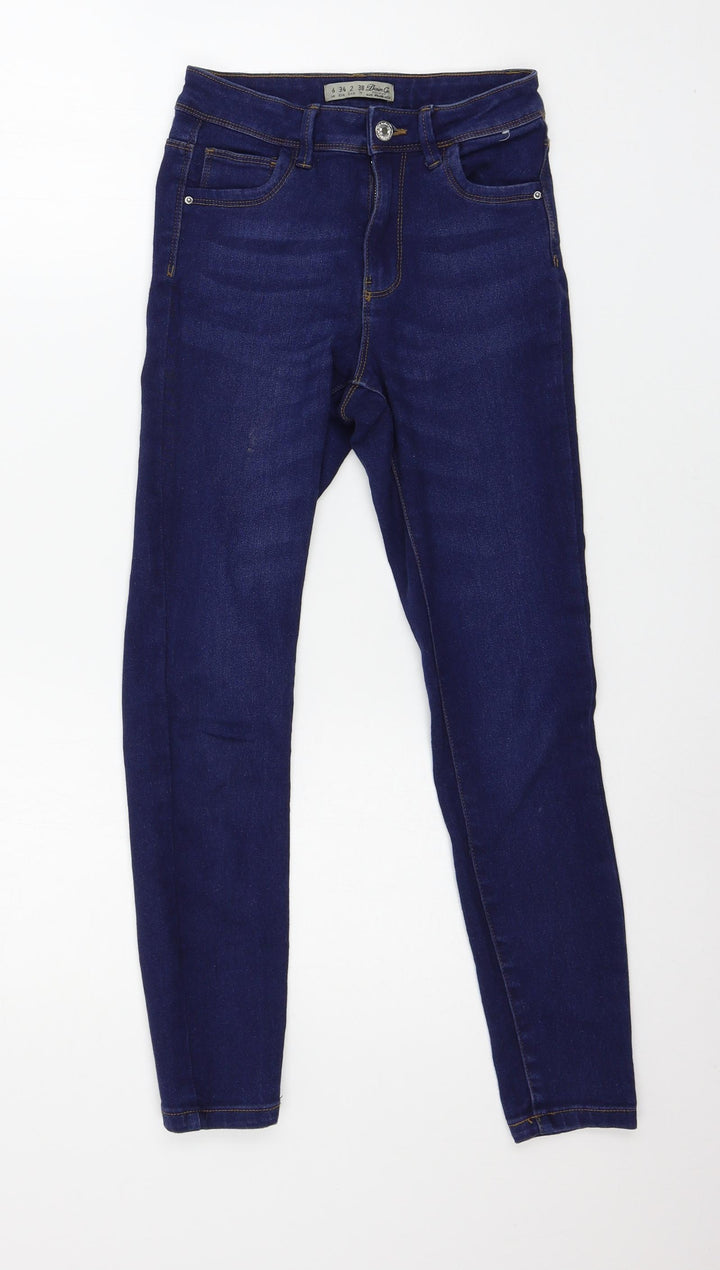 Denim & Co. Womens Blue Denim Skinny Jeans Size 6 L24 in