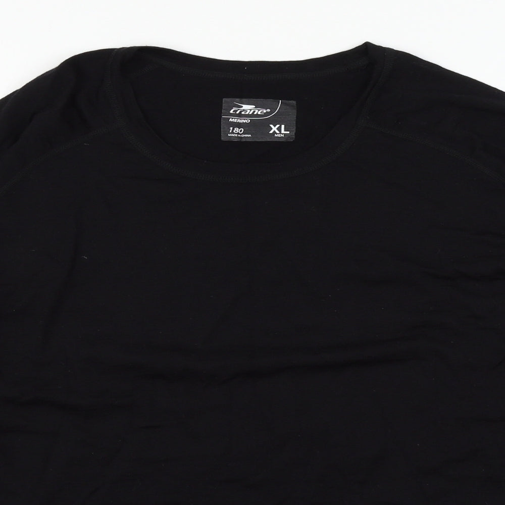 Crane Mens Black  Knit  T-Shirt Size XL