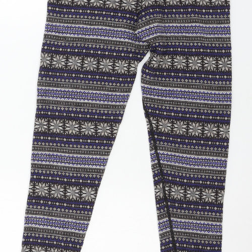 DAKINI Womens Multicoloured Geometric Knit Capri Leggings Size M L27 in