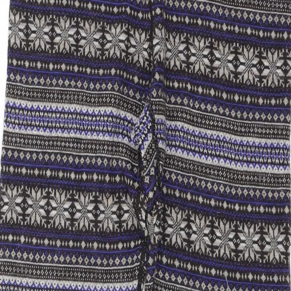 DAKINI Womens Multicoloured Geometric Knit Capri Leggings Size M L27 in