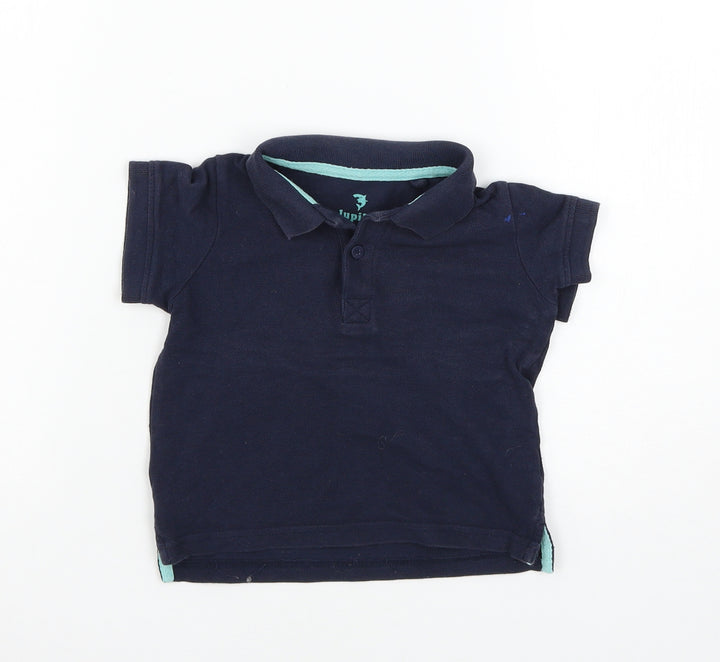 Lupliu Boys Blue Jersey Basic T-Shirt Size 24 Months