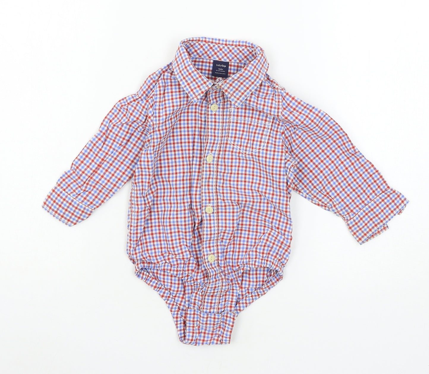 Gap Boys Multicoloured Check  Babygrow One-Piece Size 18-24 Months