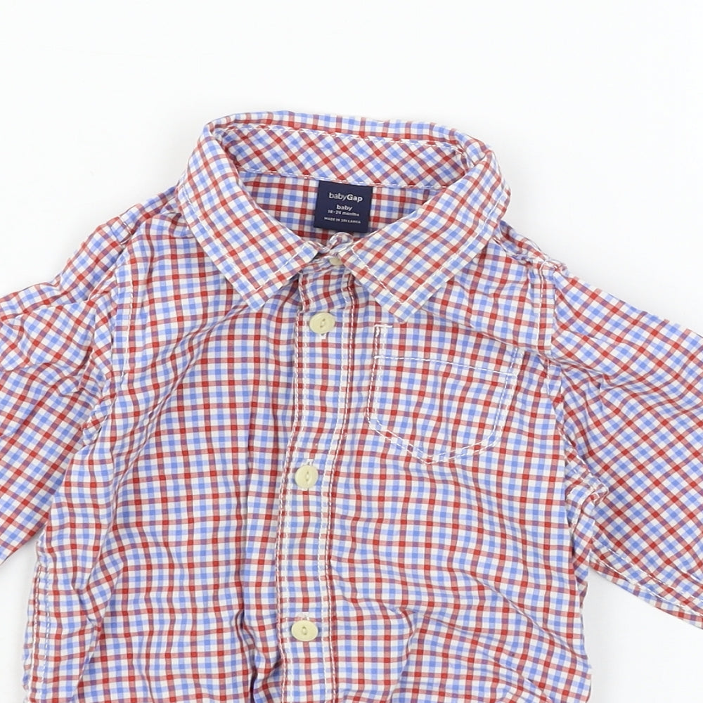 Gap Boys Multicoloured Check  Babygrow One-Piece Size 18-24 Months