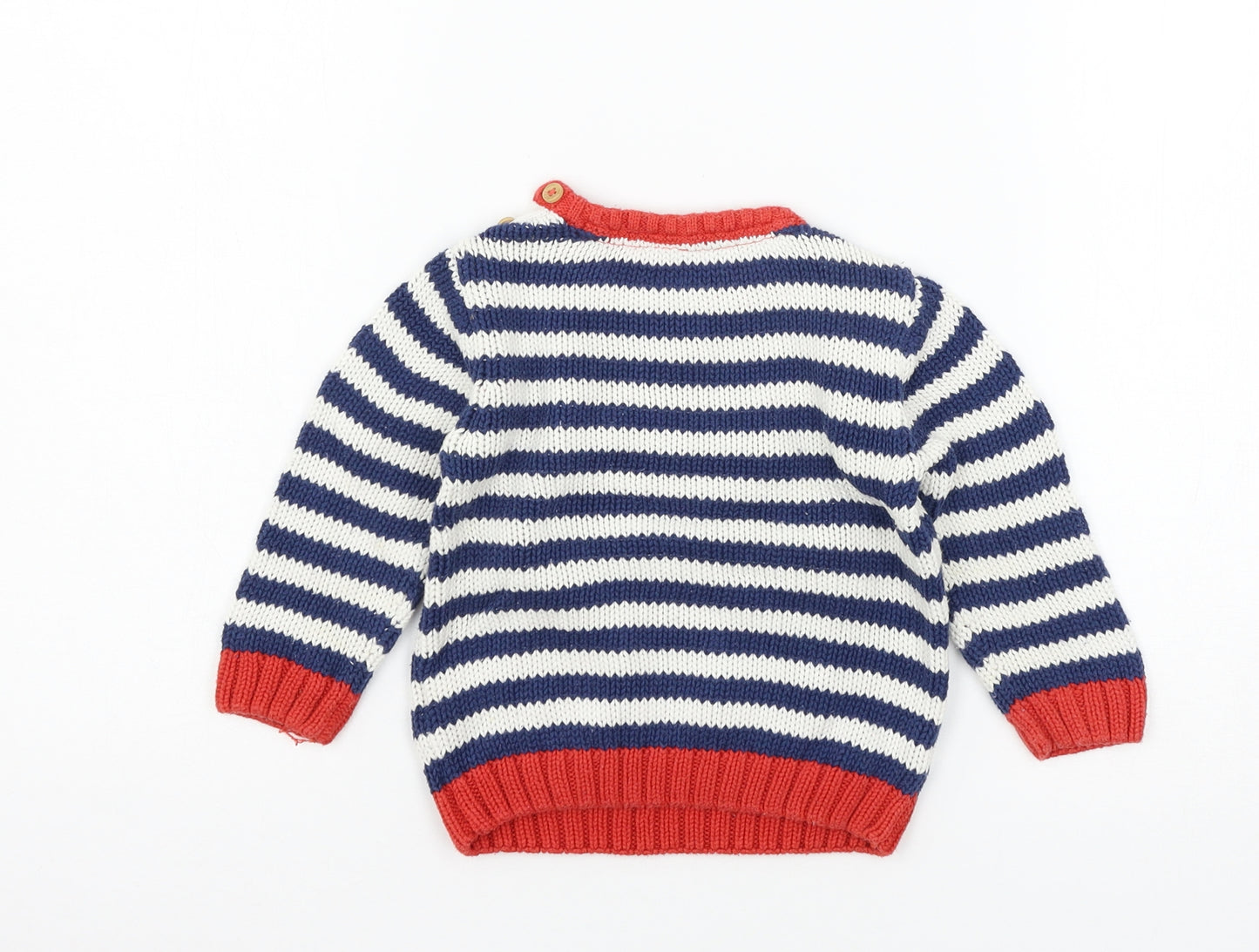 TU Baby Blue Striped Knit Pullover Jumper Size 9-12 Months  - Polar Bear
