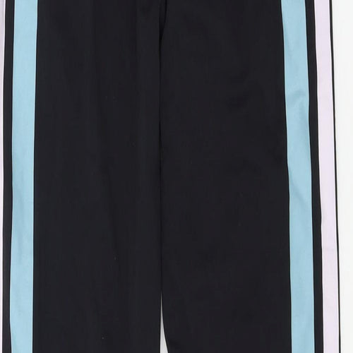 Workout Womens Black Striped Jersey Capri Leggings Size 4 L25 in