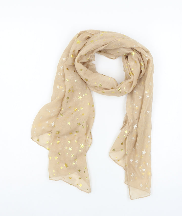 Preworn Womens Beige Geometric Scarf - stars