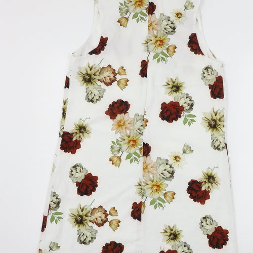 New Look Womens White Floral  A-Line  Size 12