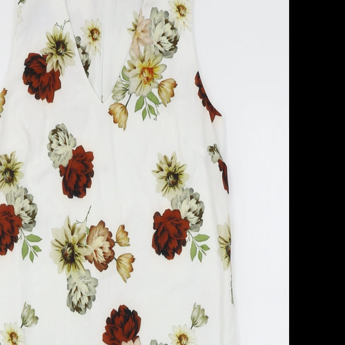 New Look Womens White Floral  A-Line  Size 12