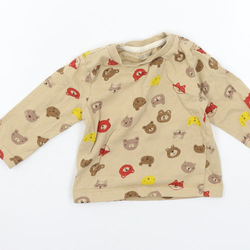 Nutmeg Boys Brown Geometric Jersey Basic T-Shirt Size 9-12 Months  - bear