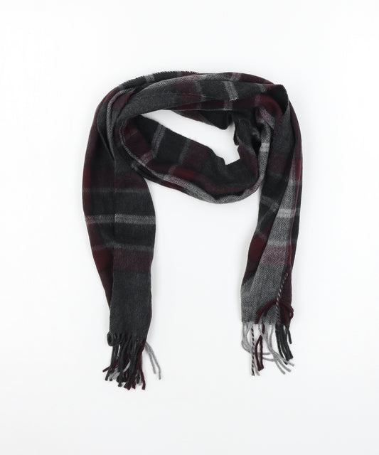 River isand Mens Grey Plaid Knit Rectangle Scarf Scarf One Size
