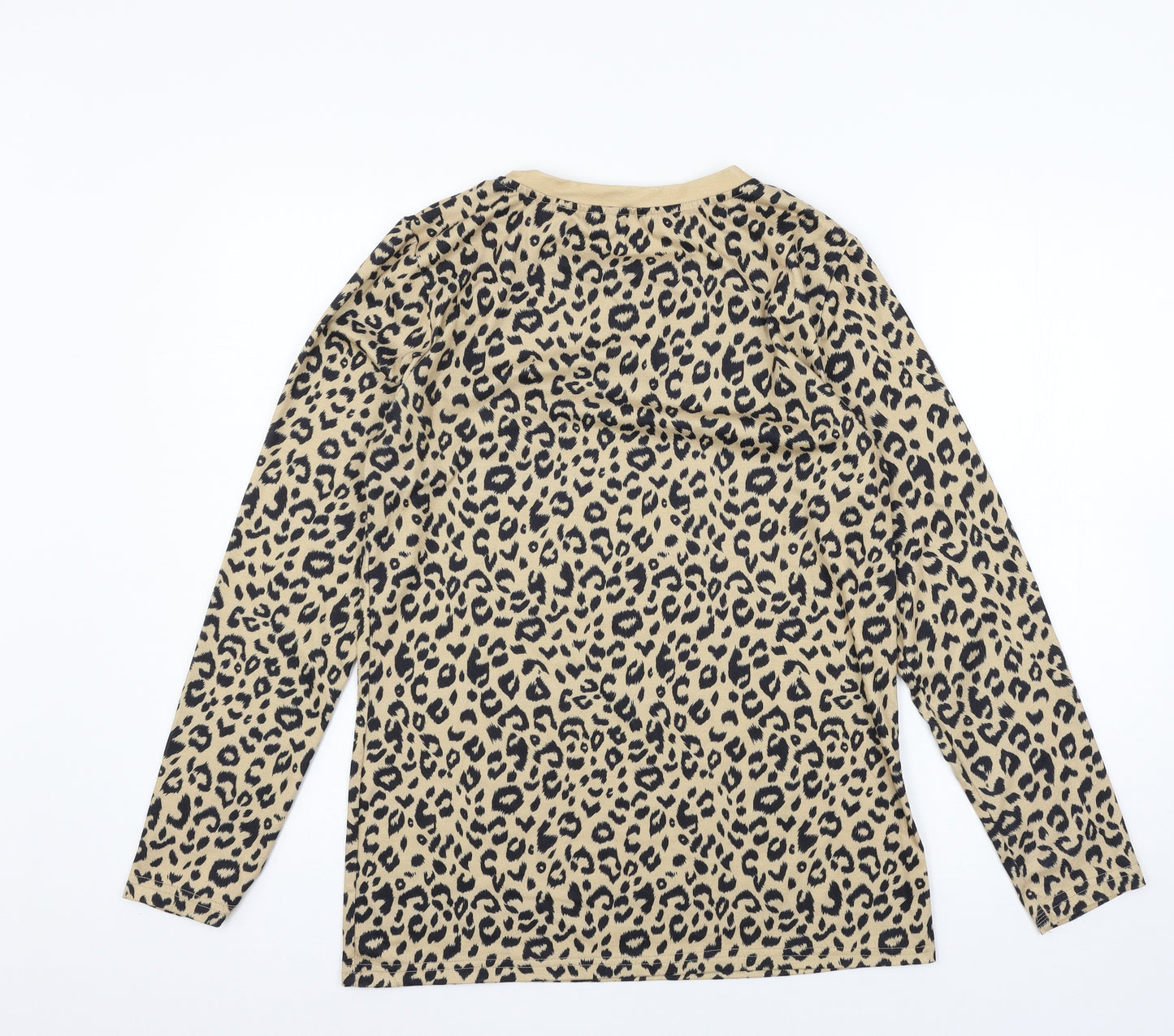 Preworn Womens Brown Animal Print Jersey Basic T-Shirt Size S