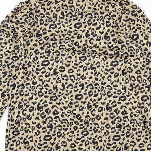 Preworn Womens Brown Animal Print Jersey Basic T-Shirt Size S