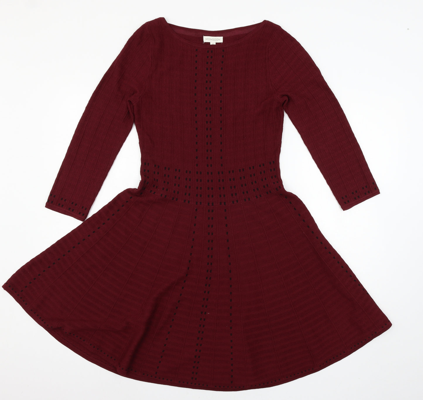 Monsoon Womens Red  Knit Skater Dress  Size M