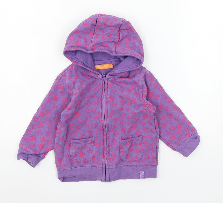 STACCATO Girls Purple Floral Jersey Jacket  Size 12 Months