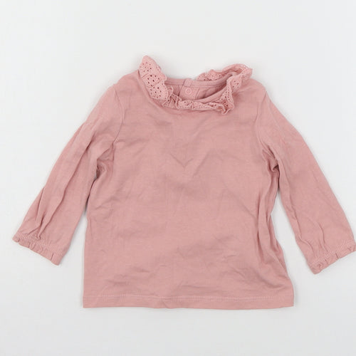 F&F Girls Pink  Jersey Basic T-Shirt Size 0-3 Months