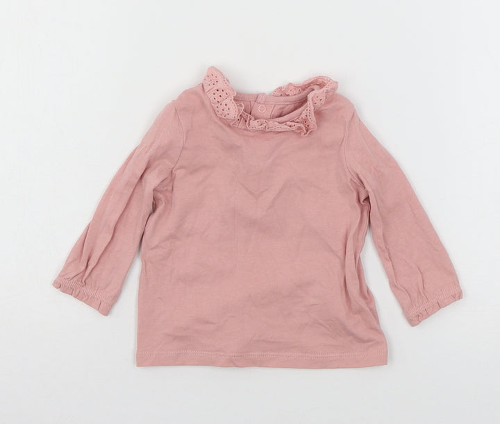 F&F Girls Pink Jersey Basic T-Shirt Size 0-3 Months