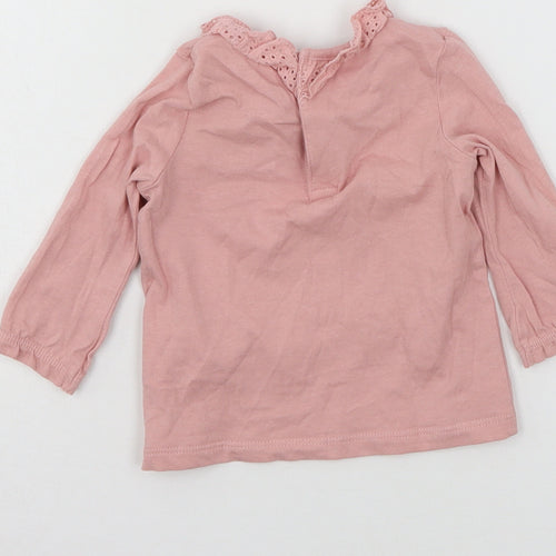 F&F Girls Pink  Jersey Basic T-Shirt Size 0-3 Months