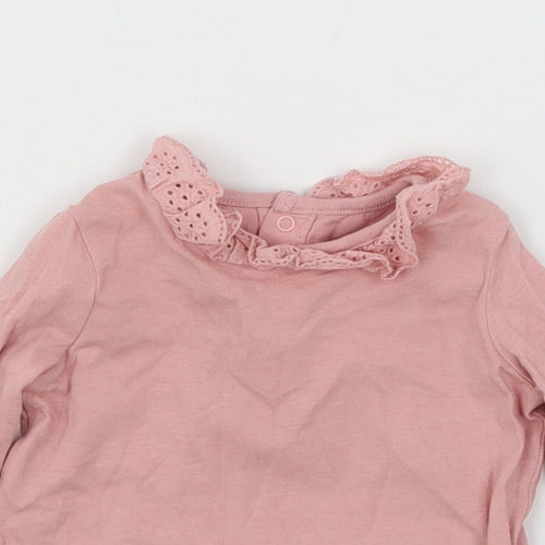 F&F Girls Pink  Jersey Basic T-Shirt Size 0-3 Months