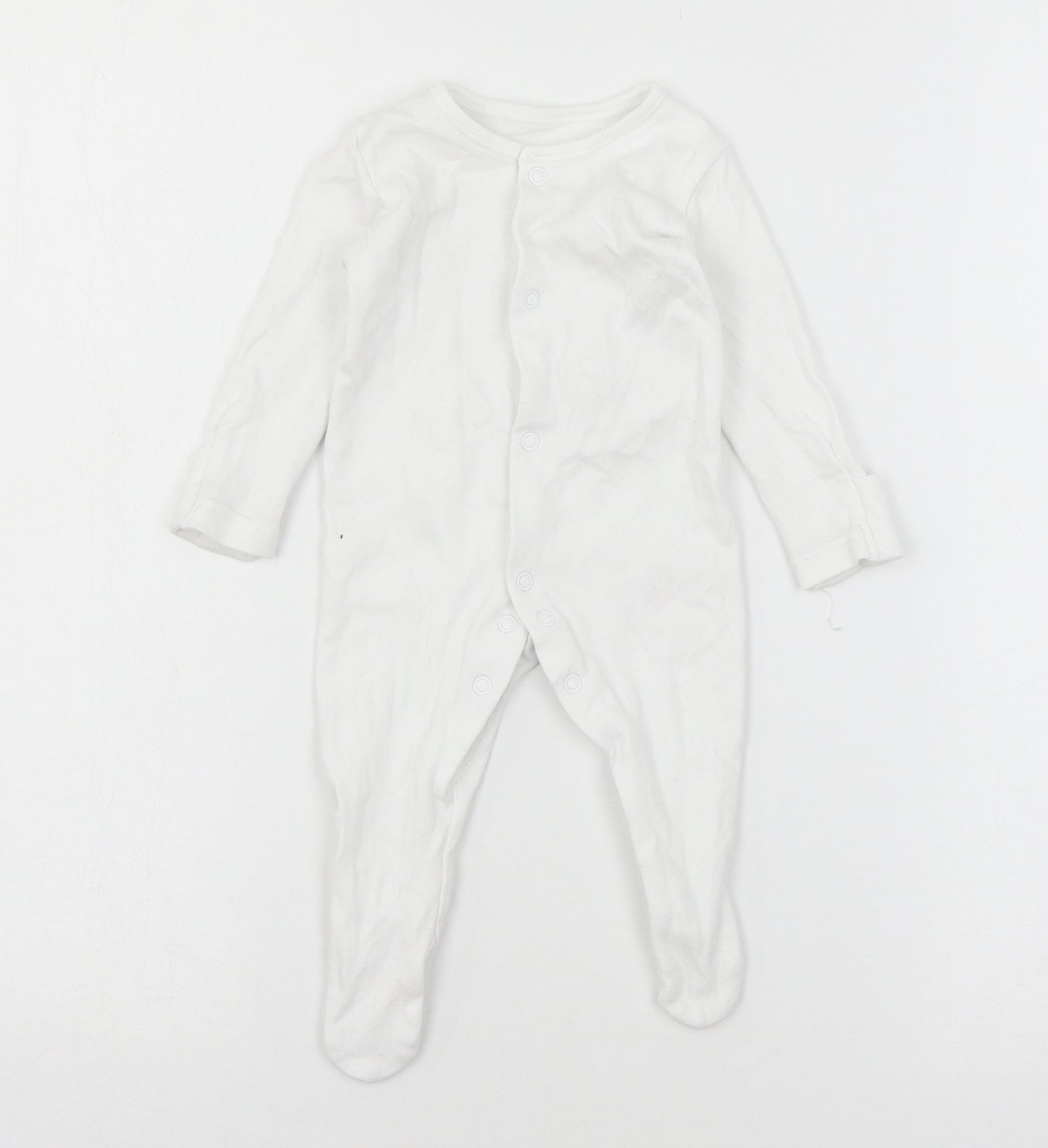 George Baby White Spotted Jersey Babygrow One-Piece Size 0-3 Months