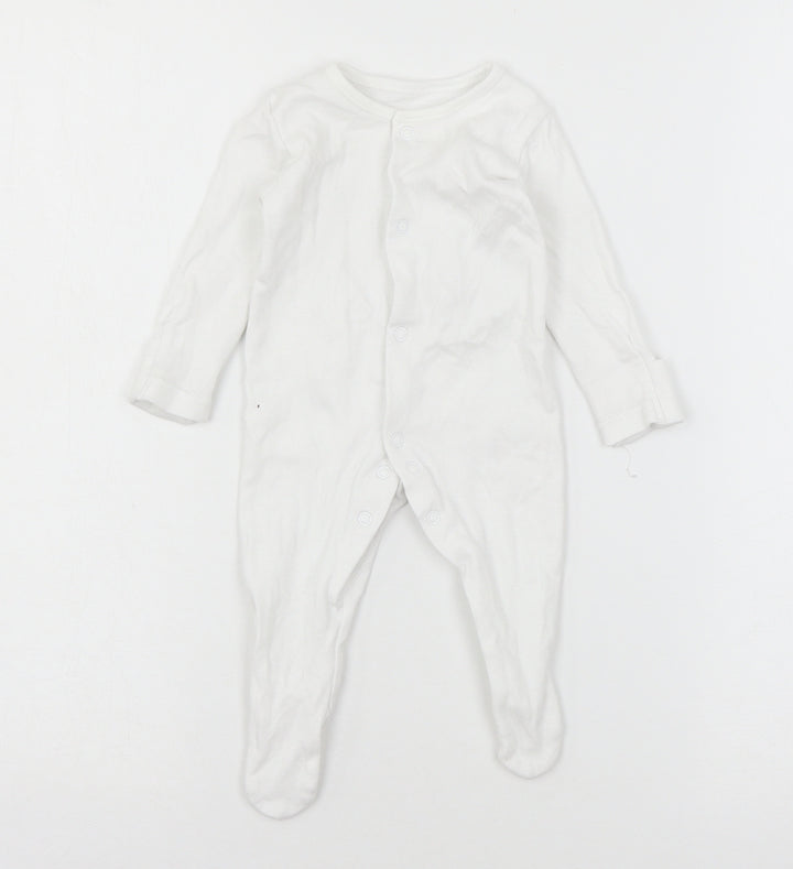 George Baby White Spotted Jersey Babygrow One-Piece Size 0-3 Months