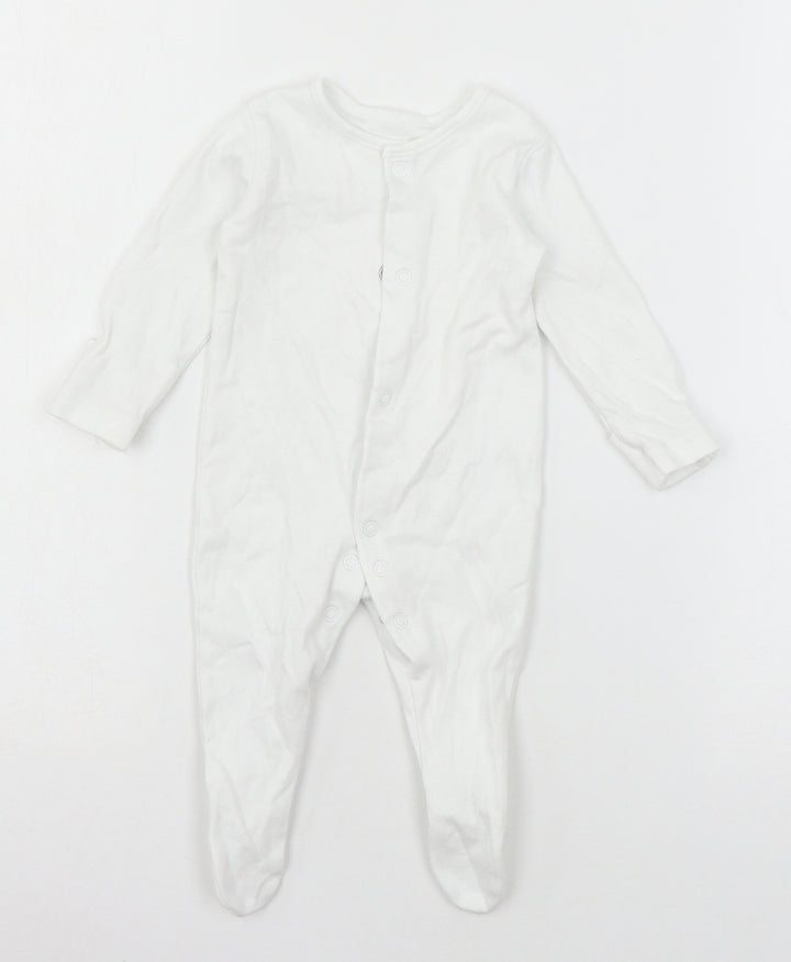 George Baby White Batik Jersey Babygrow One-Piece Size 0-3 Months