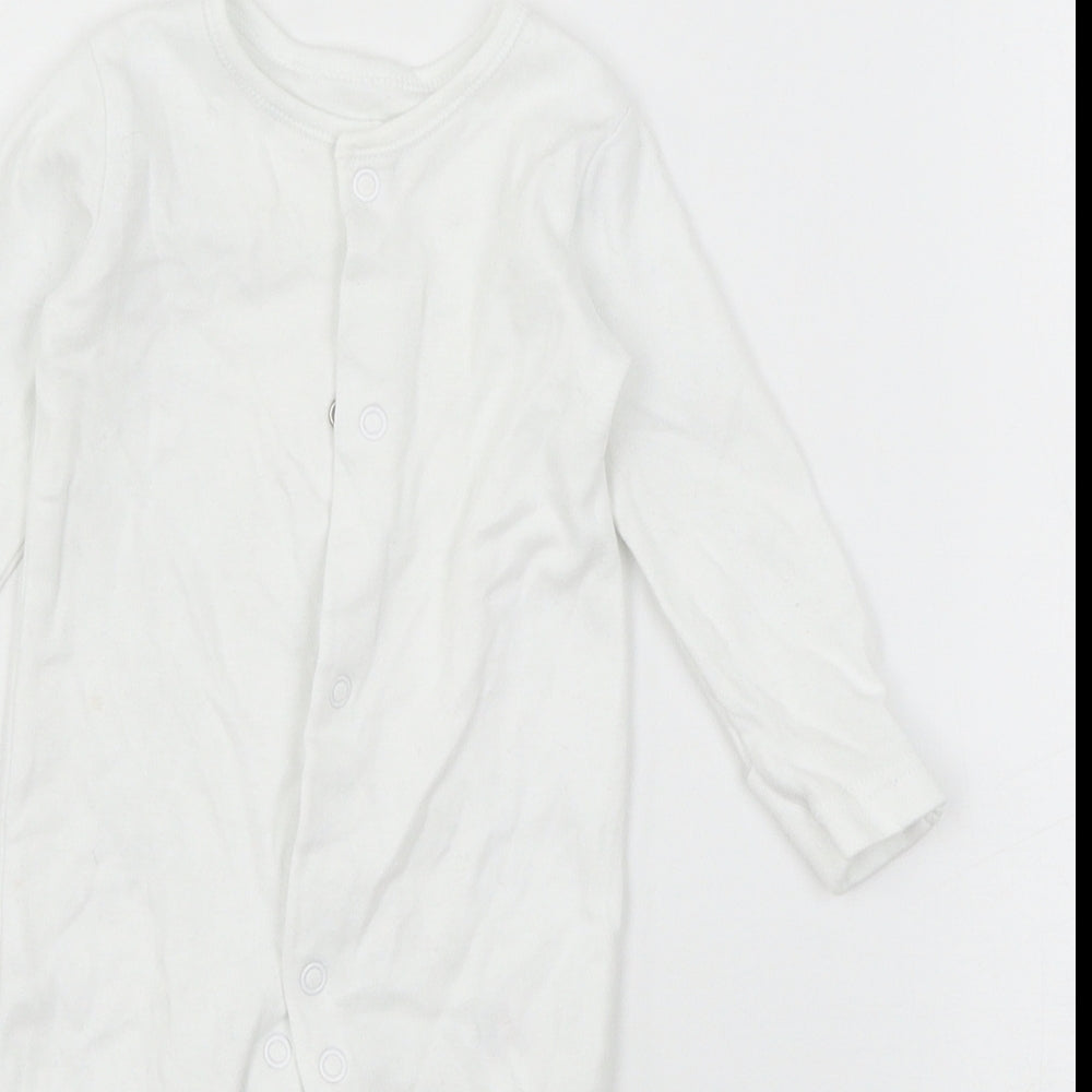 George Baby White Batik Jersey Babygrow One-Piece Size 0-3 Months