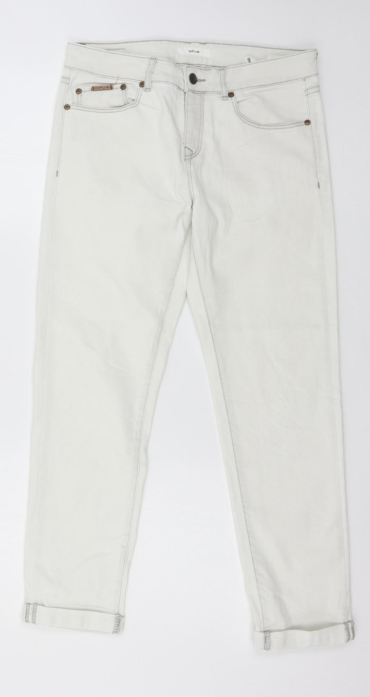 OPUS Womens White Denim Straight Jeans Size 8 L26 in