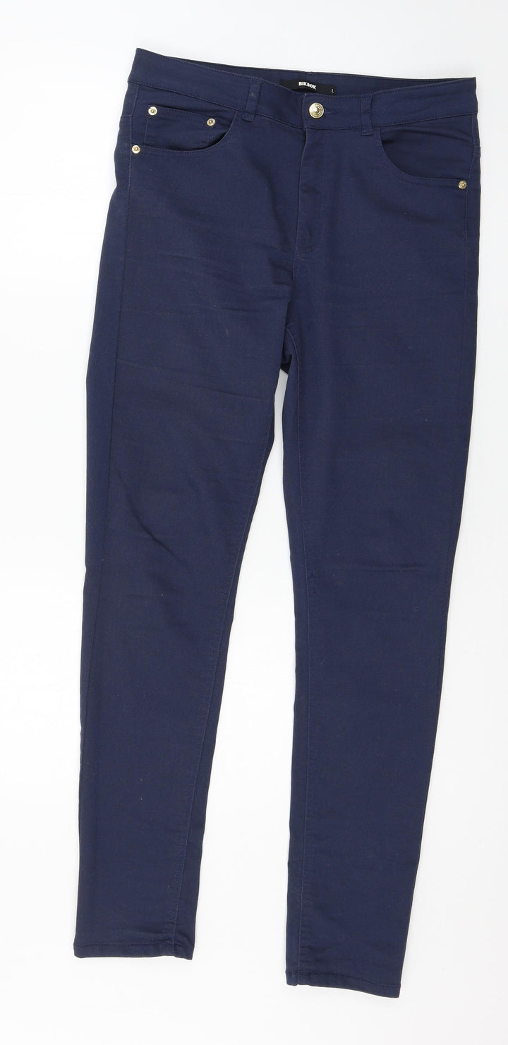 Bikbok Womens Blue Denim Straight Jeans Size L L30 in