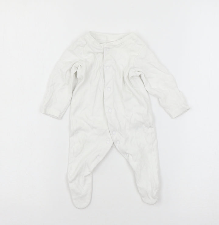 Nutmeg Boys White Jersey Babygrow One-Piece Size 0-3 Months