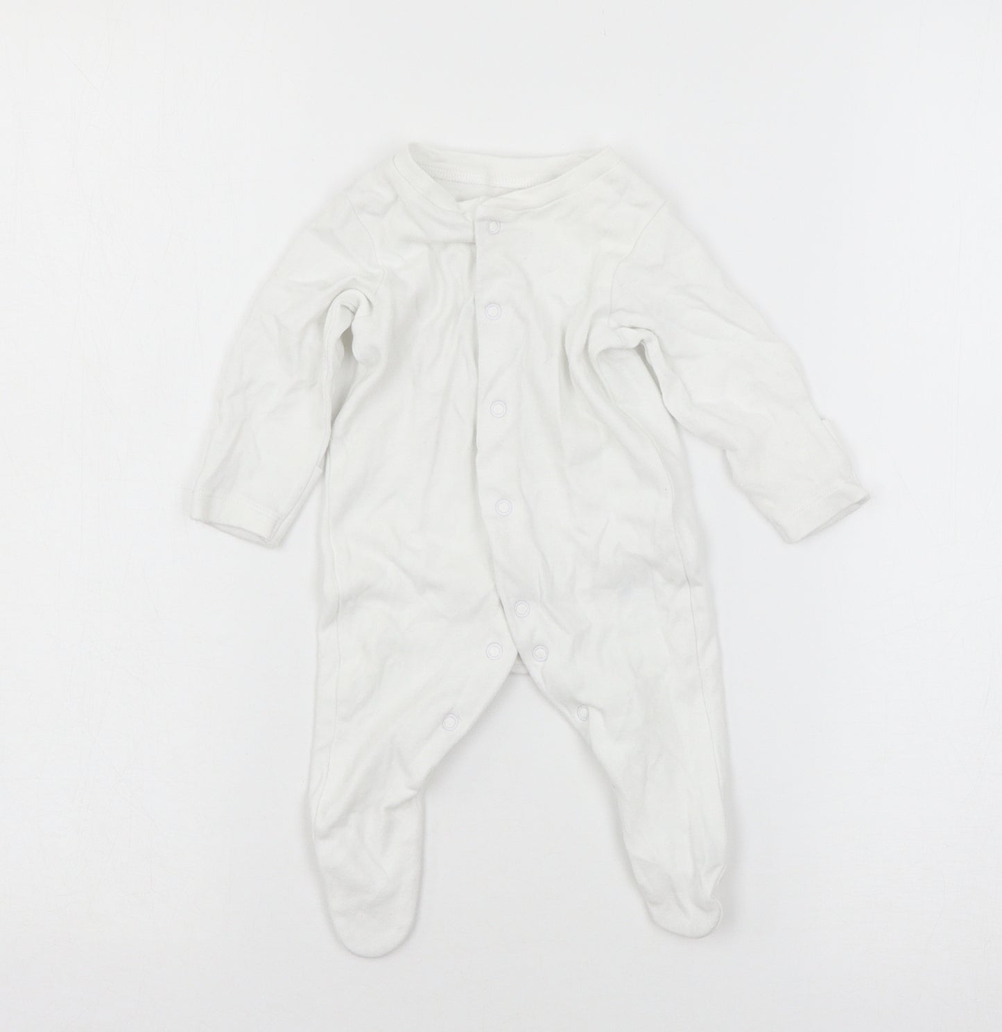 Nutmeg Boys White  Jersey Babygrow One-Piece Size 0-3 Months